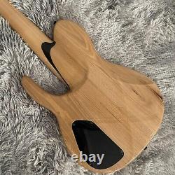 Electric Bass Guitar Tree Burl Top 6 String Ebony Fretboard Black Pickguard