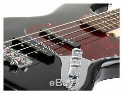 Electric Bass Guitar Vintage 70's Style Jazz JB-Style 4 String Pickup Black Red