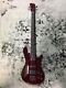 Electric Bass Guitar By Sx Arched Body In Wine Red Finish