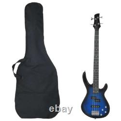 Electric Bass Guitar for Beginner with Bag Blue and Black 4/4 46 Electric Bass Guitar for Beginner with Bag Blue and Black 4/4 46
