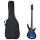 Electric Bass Guitar For Beginner With Bag Blue And Black 4/4 46