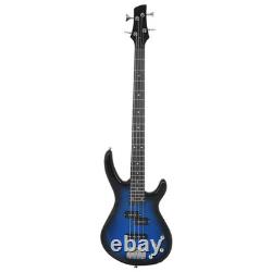 Electric Bass Guitar for Beginner with Bag Blue and Black 4/4 46