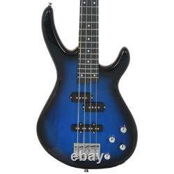 Electric Bass Guitar for Beginner with Bag Blue and Black 4/4 46