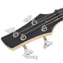 Electric Bass Guitar for Beginner with Bag Blue and Black 4/4 46 Electric Bass Guitar for Beginner with Bag Blue and Black 4/4 46
