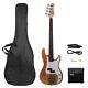 Electric Bass Guitar With 20w Amp Speaker Bag Strap Wrench Tool Kit Full Set