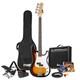 Electric Bass Guitar With Amplifier, Stand, Footrest, Strap, Bag Gigkit Sunburst