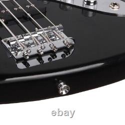 Electric GJazz Bass Guitar Set Single Pickup + Bag Strap Kit Cord Wrench Tool UK