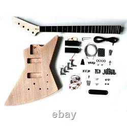 Electric Guitar DIY Kit EXP Bass Bolt on Neck Mahogany Body Chrome Hardware