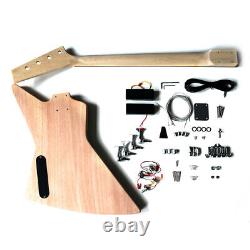 Electric Guitar DIY Kit EXP Bass Bolt on Neck Mahogany Body Chrome Hardware