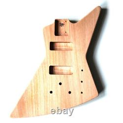 Electric Guitar DIY Kit EXP Bass Bolt on Neck Mahogany Body Chrome Hardware