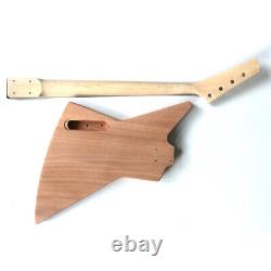 Electric Guitar DIY Kit EXP Bass Bolt on Neck Mahogany Body Chrome Hardware