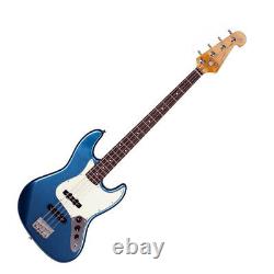 Electric Solid Body Bass Guitar JB style in Blue with Gig Bag by SX