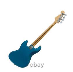 Electric Solid Body Bass Guitar JB style in Blue with Gig Bag by SX