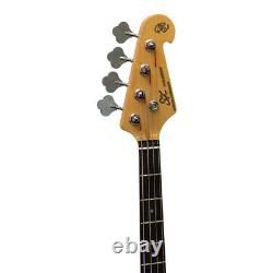 Electric Solid Body Bass Guitar JB style in Blue with Gig Bag by SX