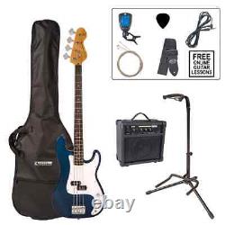 Encore E4 Bass Guitar Pack Candy Apple Blue