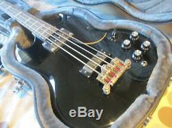 Epiphone EB-3 Electric Bass Guitar Ebony Black SG EB3 By Gibson + New Hard Case