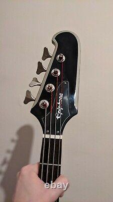 Epiphone Limited Edition Thunderbird IV Electric Bass Guitar in Silver with case