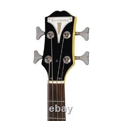 Epiphone Newport Bass Sunset Yellow electric bass guitar with gig bag