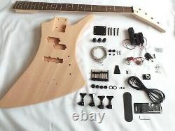 Explorer-Style Electric Bass Guitar DIY Kit