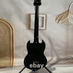 Factory Black Body Electric Bass Guitar Black Fretboard 8 String Chrome Hardware