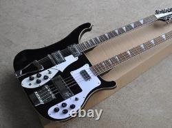 Factory Custom 12+4 Strings Double Neck Electric bass Guitar Chrome hardware