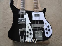 Factory Custom 12+4 Strings Double Neck Electric bass Guitar Chrome hardware