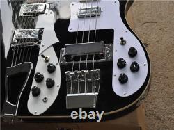 Factory Custom 12+4 Strings Double Neck Electric bass Guitar Chrome hardware