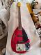 Factory Custom Tear Drop Electric Bass Guitar Special Shaped F Hole Cherry Red