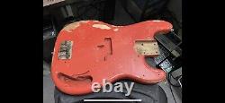 Fender 1963 Precision bass with 1972 Jazz Bass Neck Fiesta Red