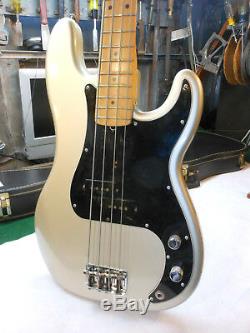 Fender American Standard Precision Electric Bass Guitar 2004 Rare Inca Silver