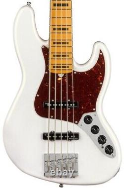 Fender American Ultra Jazz Bass V 5-string Maple Arctic Pearl + Hard Case (USED)