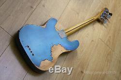 Fender Bass Guitar Custom Build Telecaster Bass Relic Lake Placid Blue Nitro