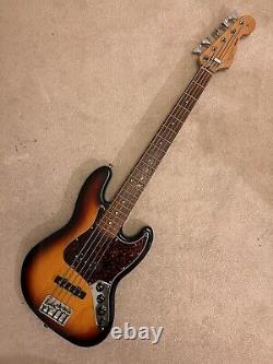 Fender Deluxe Jazz Bass (Mexico) 5 String Bass Guitar Sunburst with Hiscox Case