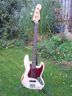 Fender Flea Jazz bass in Shell Pink with flight case, 2016