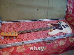 Fender Flea Jazz bass in Shell Pink with flight case, 2016