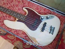 Fender Flea Jazz bass in Shell Pink with flight case, 2016