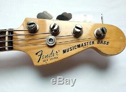 Fender Musicmaster Electric Bass Guitar 1978 Vintage USA Black withHSC