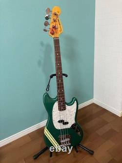 Fender Mustang Bass Green Electric Bass Guitar WithGig Bag Shipping From Japan