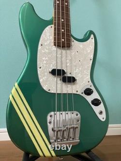 Fender Mustang Bass Green Electric Bass Guitar WithGig Bag Shipping From Japan