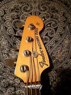 Fender Mustang Bass Guitar Vintage 1973. CBS. Short scale. 30. Sunburst. Rare