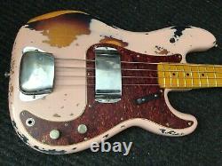 Fender Precision Bass, Relic Shell Pink over Sunburst