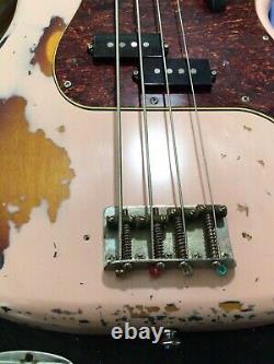 Fender Precision Bass, Relic Shell Pink over Sunburst