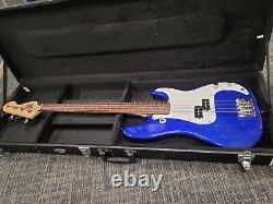 Fender Squier Affinity Blue P Bass Guitar Upgraded with Through Body Bridge