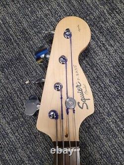 Fender Squier Affinity Blue P Bass Guitar Upgraded with Through Body Bridge