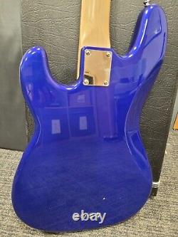 Fender Squier Affinity Blue P Bass Guitar Upgraded with Through Body Bridge