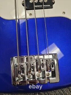 Fender Squier Affinity Blue P Bass Guitar Upgraded with Through Body Bridge