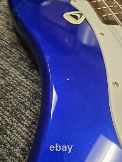 Fender Squier Affinity Blue P Bass Guitar Upgraded with Through Body Bridge