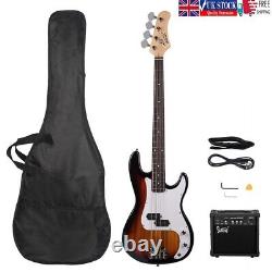 Full Set GP Electric Bass Guitar With Single Pickup 20W Amp Speaker Bag Strap Kit