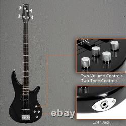 Full Size 4 String Electric GIB Bass Guitar 2Single Pickup With Bag Strap Wire Kit