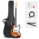 Full Size 4 String Gjazz Electric Bass Guitar Dual Pickup With Bag Strap Wire